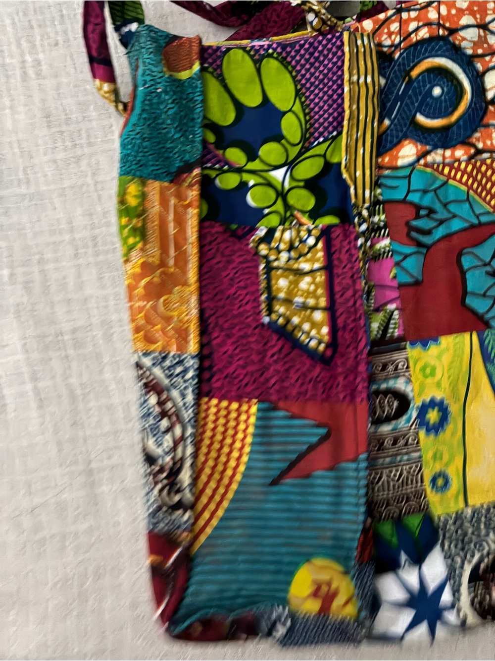 Gorgeous Boho Chic Unique Handmade Patchwork Vibrant Tote Bag, Like New - Picture 9 of 16